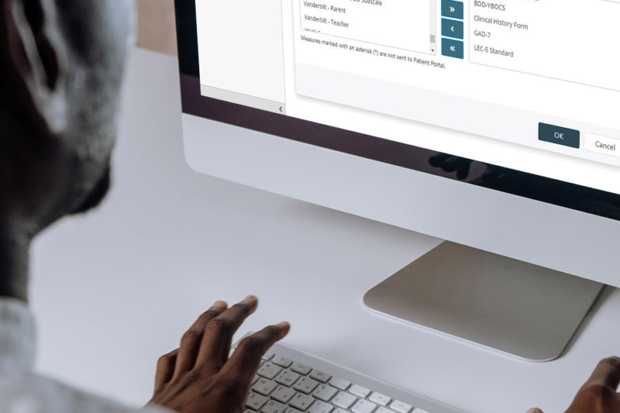 clinician inputting digital notes