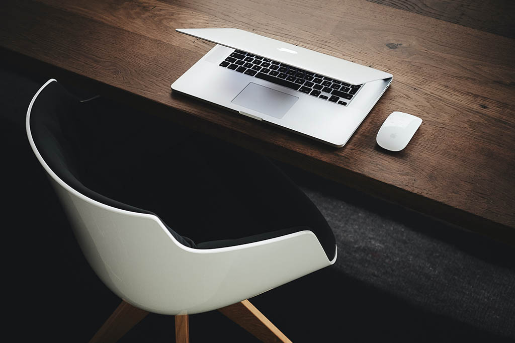 desk and laptop