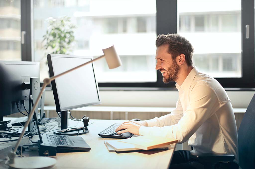 Man at computers