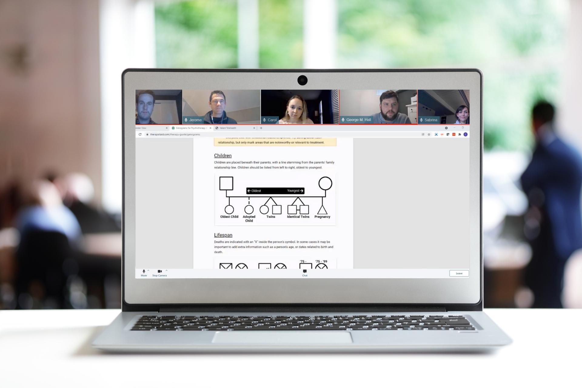 Telehealth screen share genogram