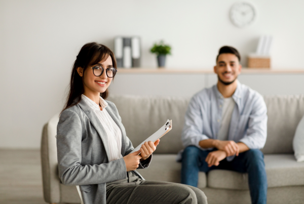 clinician works with first patient after opening a new practice