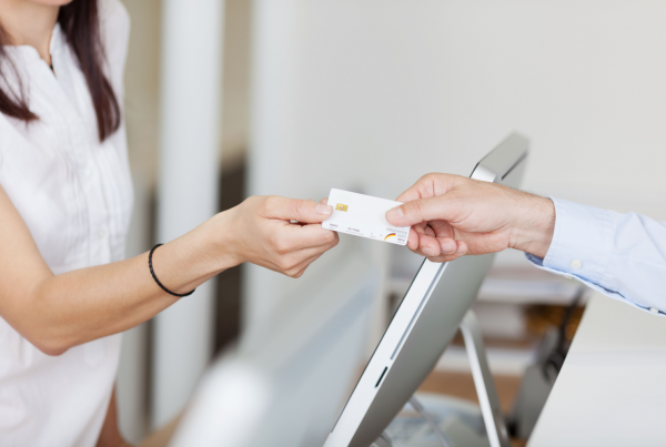 admin collecting payment at time of service